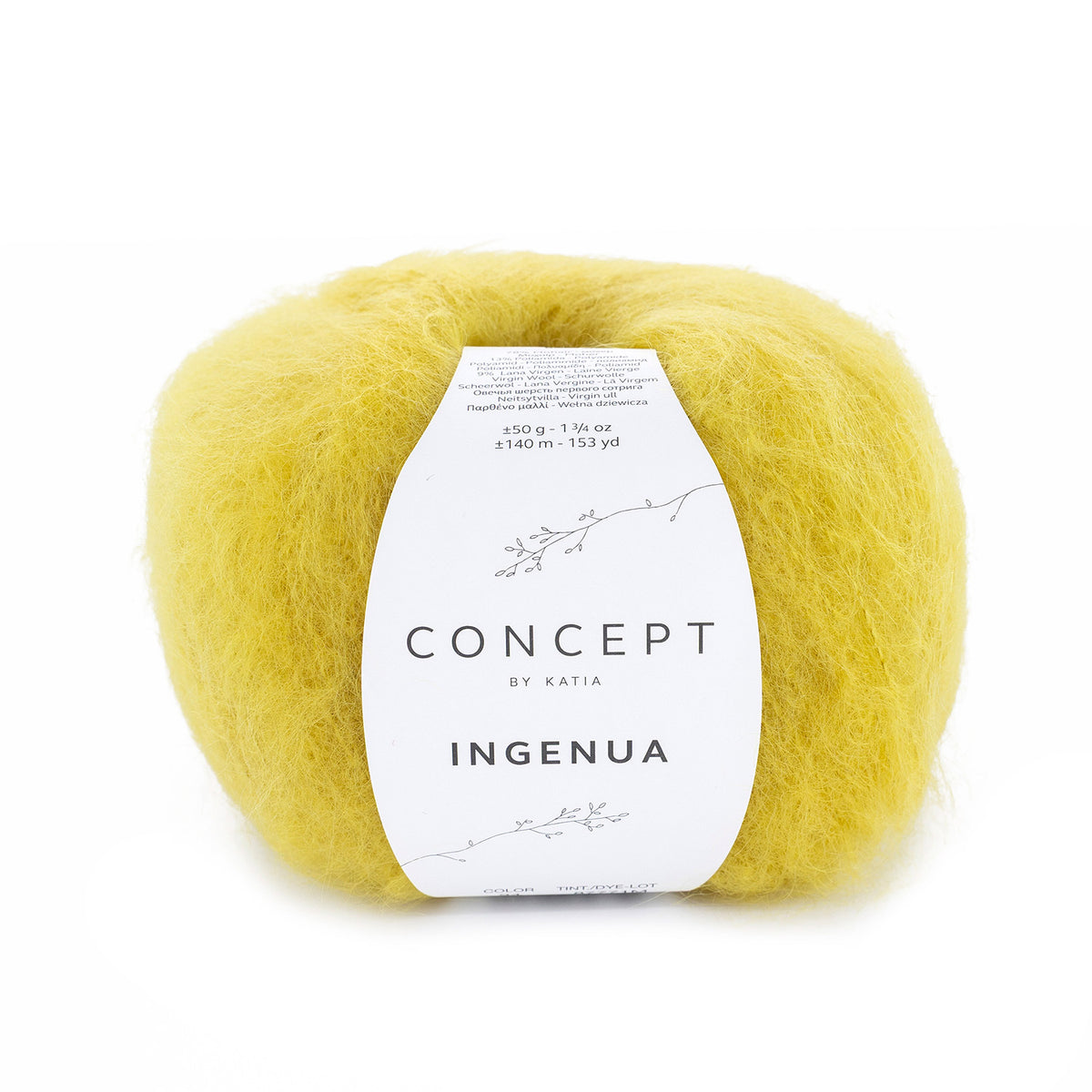 Ingenua 78% Mohair - 13% polyamid - 9% Merino