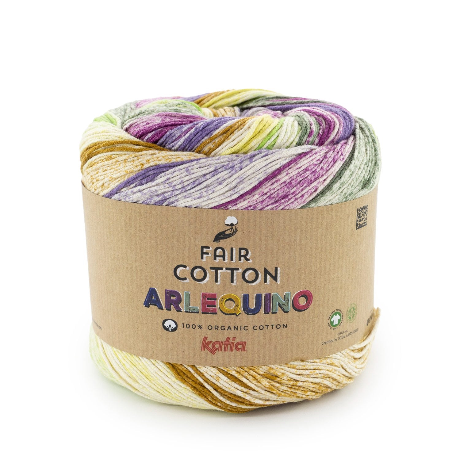 Fair cotton Arlequino multicolor. 100% ekologiskt