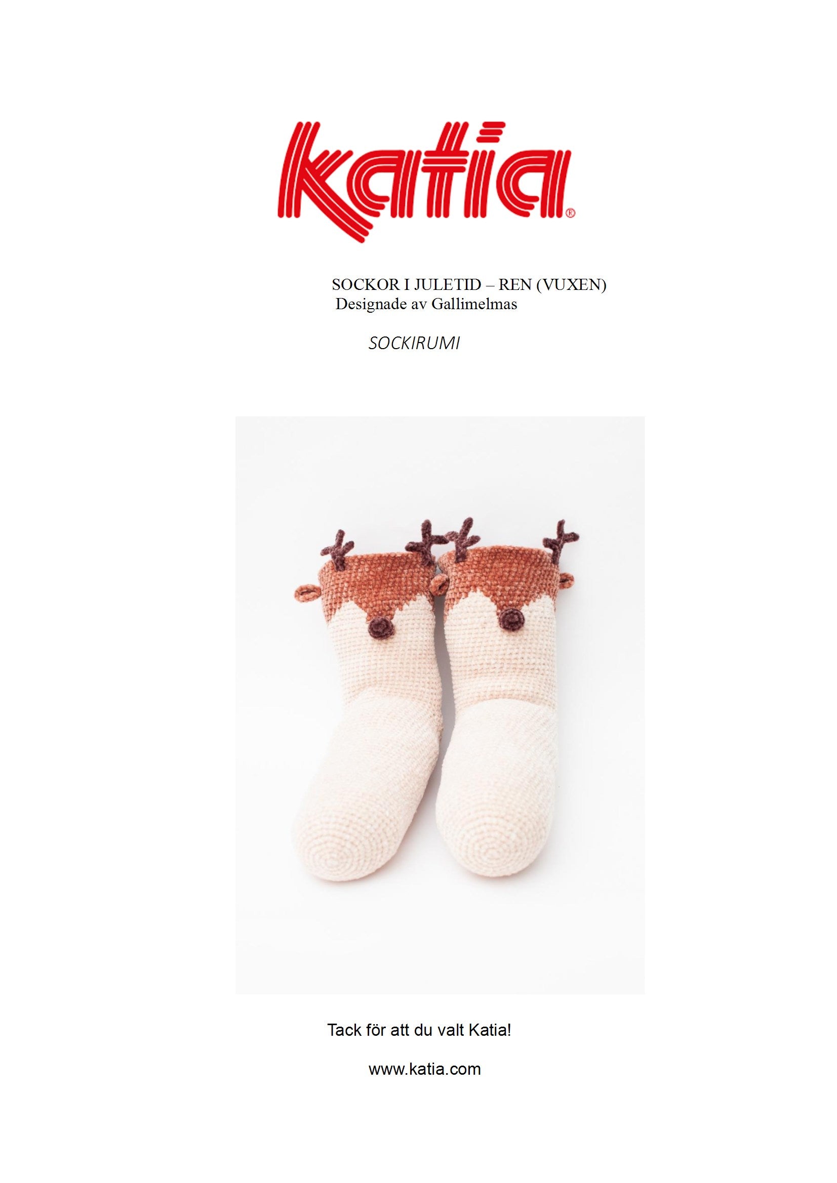 Virkade sockor För vuxna. Sockor i Juletid. Virkningspaket - Image 3