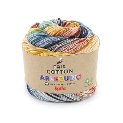 Fair cotton Arlequino multicolor. 100%  ekologiskt