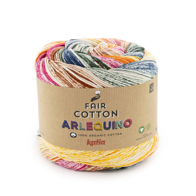 Fair cotton Arlequino multicolor. 100%  ekologiskt