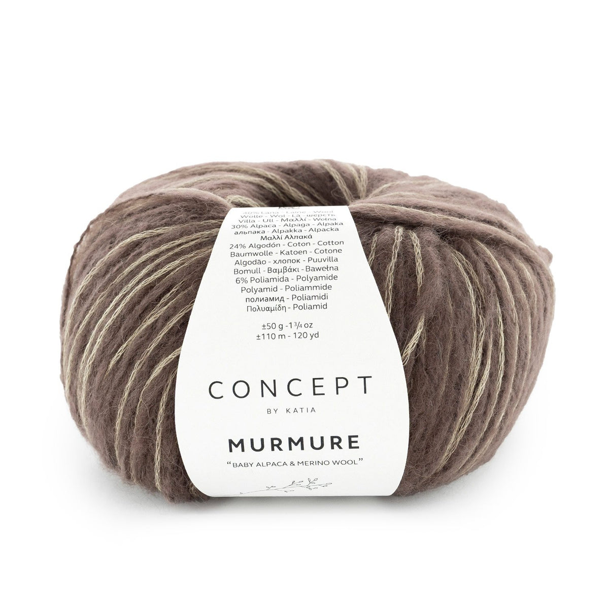 MURMURE 40% ull, 30% baby alpacka, 24% ekologisk bomull & 6% polyamid