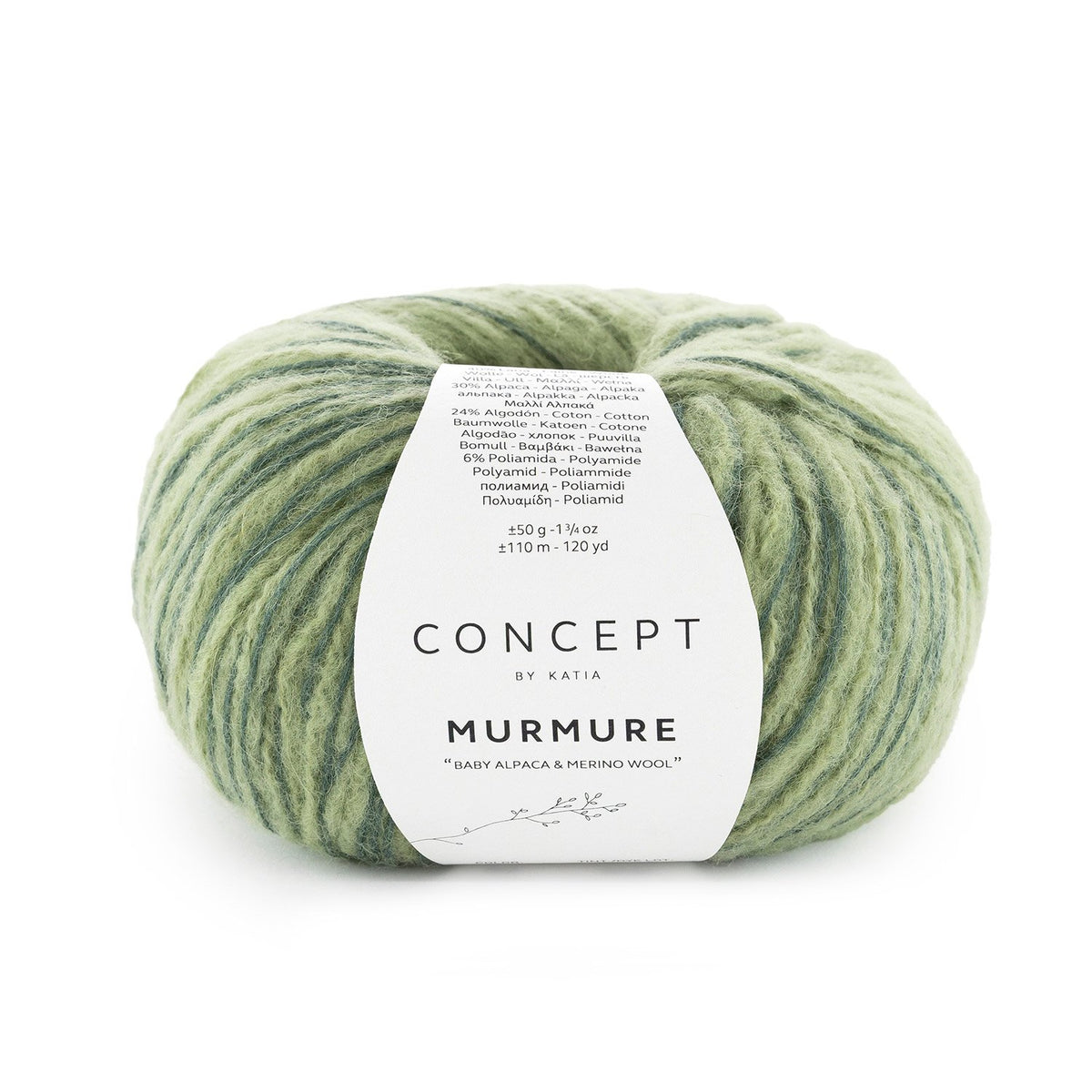 MURMURE 40% ull, 30% baby alpacka, 24% ekologisk bomull & 6% polyamid