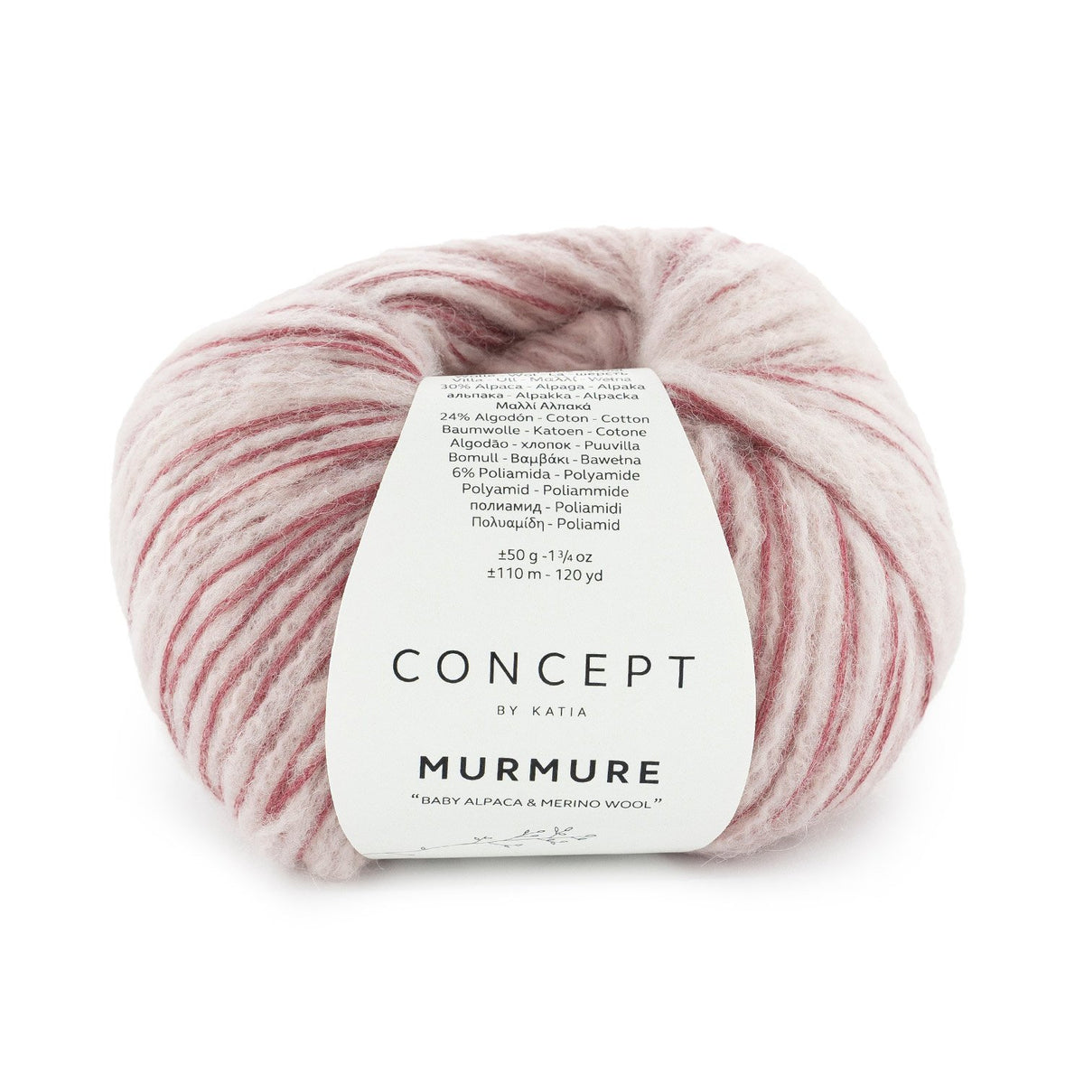 MURMURE 40% ull, 30% baby alpacka, 24% ekologisk bomull & 6% polyamid